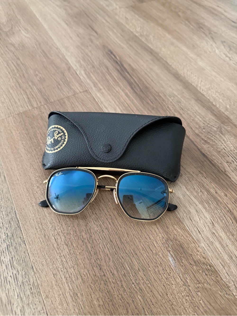 Ray-Ban Gold Frame Sunglasses
